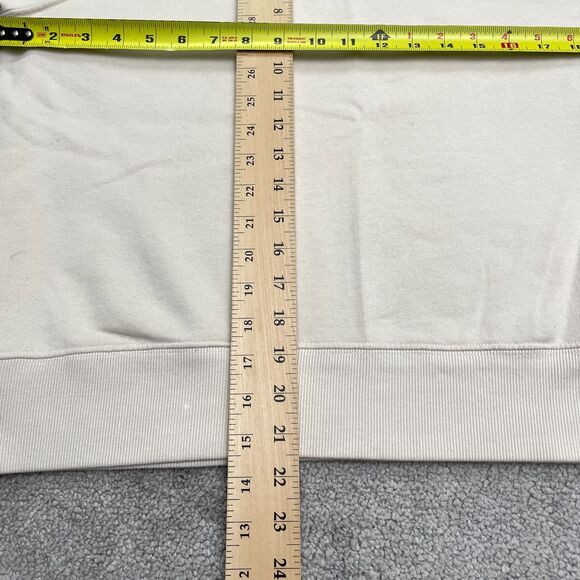 Zara Sof Fleece Pullover Sweatshirt Womens Large Beige Crew Neck Cotton Casual - Picture 11 of 14